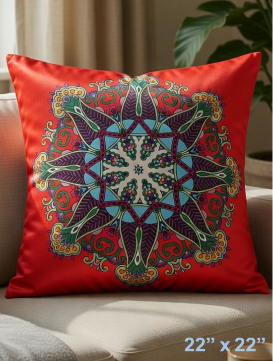 Abstract Print Silky-Touch Cushion & Filler